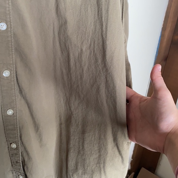 Everlane Cotton Green Button Up Dress Size 12 - Picture 6 of 10